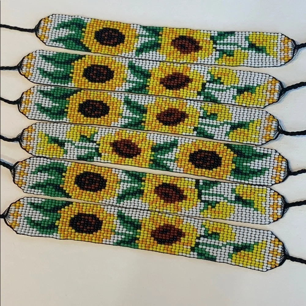 Sunflowers chaquira bracelet handmade jewe…